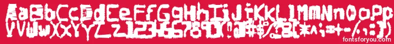 Шрифт Degradedchipcreep – белые шрифты на красном фоне