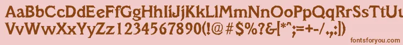 VeracruzantiqueBold-fontti – ruskeat fontit vaaleanpunaisella taustalla