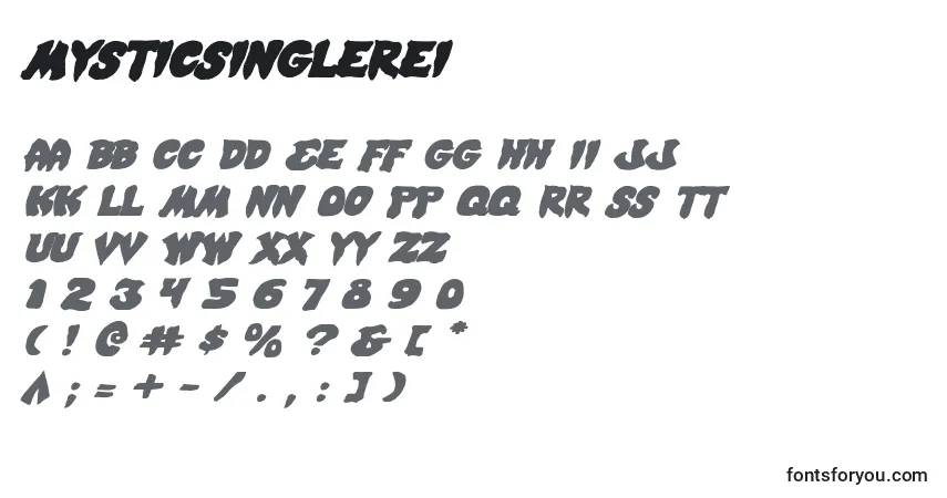 Fuente Mysticsinglerei - alfabeto, números, caracteres especiales