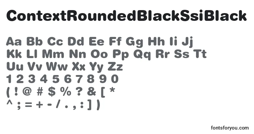 Czcionka ContextRoundedBlackSsiBlack – alfabet, cyfry, specjalne znaki