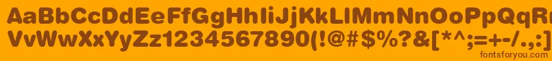 ContextRoundedBlackSsiBlack-fontti – ruskeat fontit oranssilla taustalla