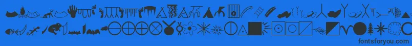 EsriCaves1 Font – Black Fonts on Blue Background