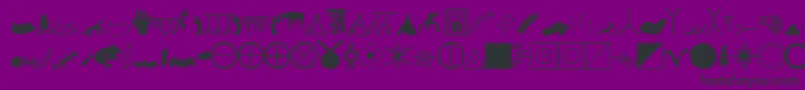 フォントEsriCaves1 – 紫の背景に黒い文字