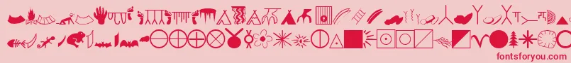 EsriCaves1 Font – Red Fonts on Pink Background