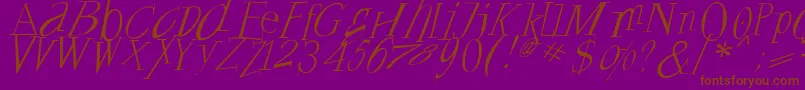 フォントFrancofortepunk – 紫色の背景に茶色のフォント