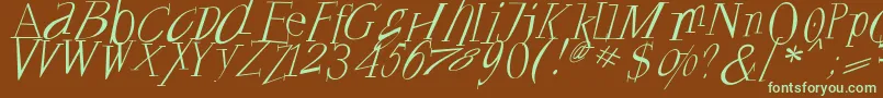 Шрифт Francofortepunk – зелёные шрифты на коричневом фоне