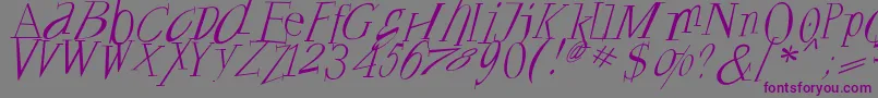 Francofortepunk-fontti – violetit fontit harmaalla taustalla