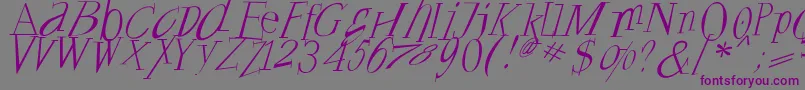 Francofortepunk-Schriftart – Violette Schriften auf grauem Hintergrund