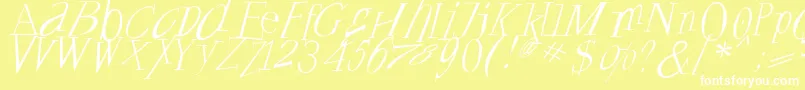 Francofortepunk-Schriftart – Weiße Schriften auf gelbem Hintergrund
