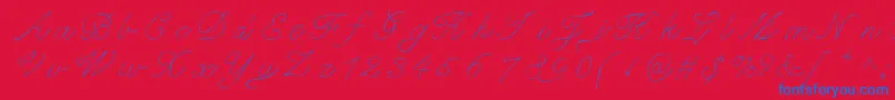 フォントFancypantz – 赤い背景に青い文字