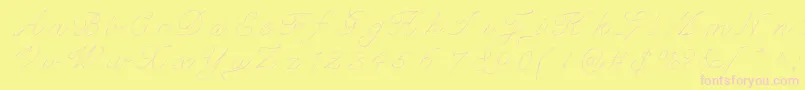 Fancypantz-Schriftart – Rosa Schriften auf gelbem Hintergrund