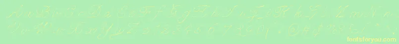 フォントFancypantz – 黄色の文字が緑の背景にあります