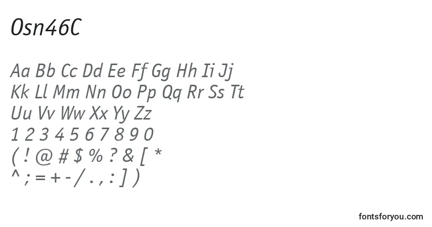 Schriftart Osn46C – Alphabet, Zahlen, spezielle Symbole