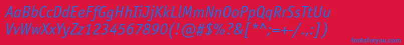 Osn46C Font – Blue Fonts on Red Background