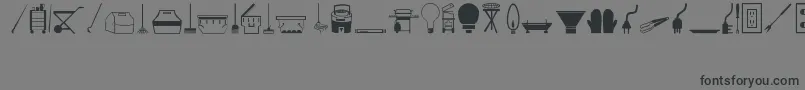 Tools-Schriftart – Schwarze Schriften auf grauem Hintergrund