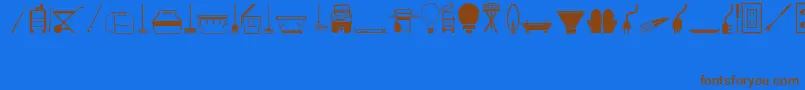 Więcej informacji o czcionce Tools Czcionka Tools – brązowe czcionki na niebieskim tle