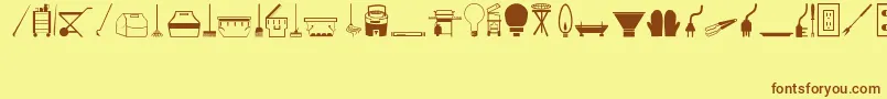 Tools-fontti – ruskeat fontit keltaisella taustalla