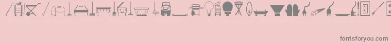 Tools Font – Gray Fonts on Pink Background