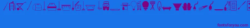 Tools Font – Purple Fonts on Blue Background