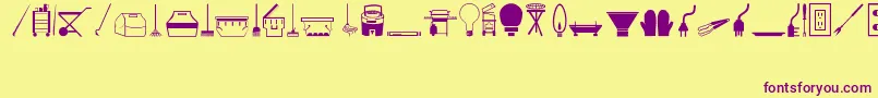 Tools Font – Purple Fonts on Yellow Background