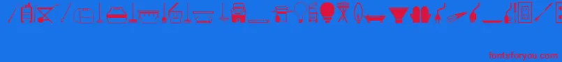 Fonte Tools – fontes vermelhas em um fundo azul