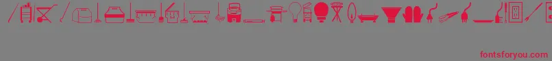 Tools Font – Red Fonts on Gray Background