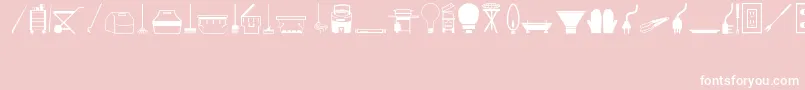 Tools-Schriftart – Weiße Schriften auf rosa Hintergrund