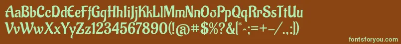 Шрифт AladinRegular – зелёные шрифты на коричневом фоне
