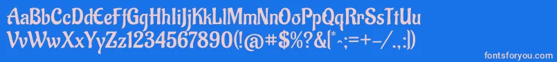 AladinRegular Font – Pink Fonts on Blue Background