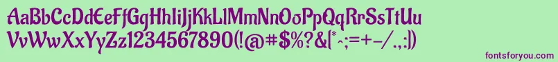 AladinRegular Font – Purple Fonts on Green Background