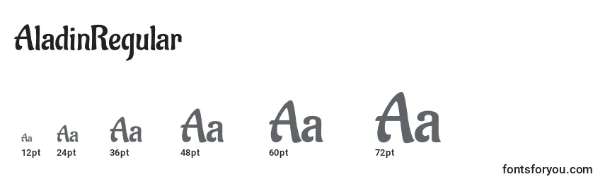 Размеры шрифта AladinRegular