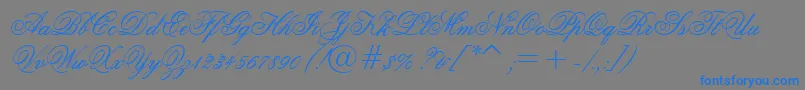 GrandPrixEs-Schriftart – Blaue Schriften auf grauem Hintergrund