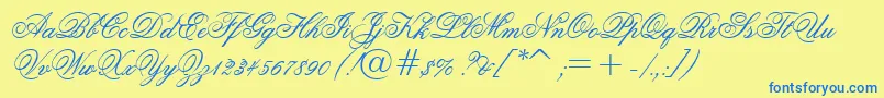 Więcej informacji o czcionce GrandPrixEs Czcionka GrandPrixEs – niebieskie czcionki na żółtym tle