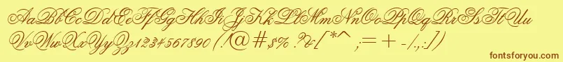 GrandPrixEs Font – Brown Fonts on Yellow Background
