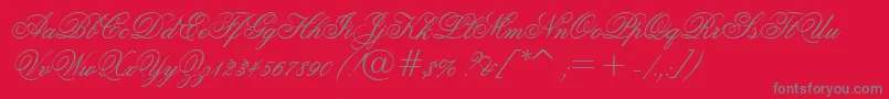GrandPrixEs-Schriftart – Graue Schriften auf rotem Hintergrund