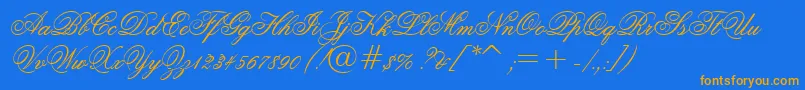GrandPrixEs Font – Orange Fonts on Blue Background