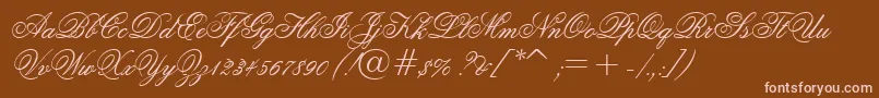 GrandPrixEs Font – Pink Fonts on Brown Background
