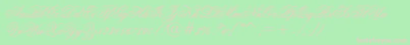 GrandPrixEs Font – Pink Fonts on Green Background