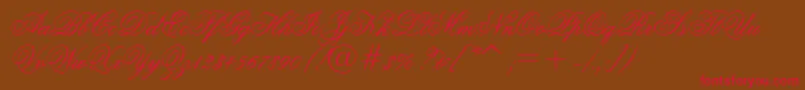 GrandPrixEs Font – Red Fonts on Brown Background