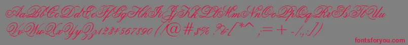 GrandPrixEs Font – Red Fonts on Gray Background