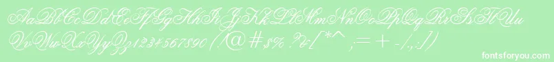 GrandPrixEs Font – White Fonts on Green Background