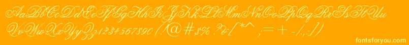 GrandPrixEs Font – Yellow Fonts on Orange Background