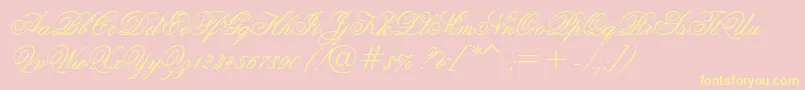 GrandPrixEs Font – Yellow Fonts on Pink Background
