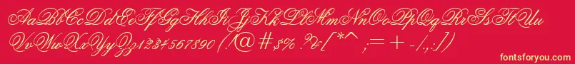 GrandPrixEs Font – Yellow Fonts on Red Background
