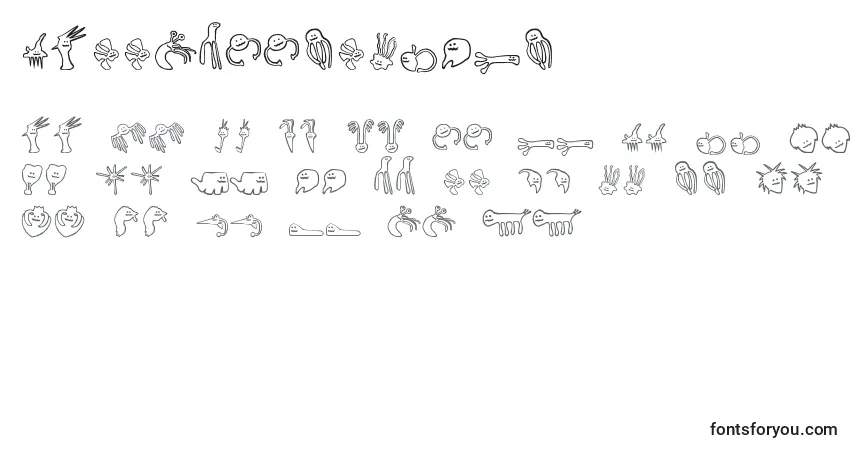 Schriftart Happyoffsprings – Alphabet, Zahlen, spezielle Symbole