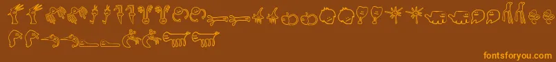 Happyoffsprings Font – Orange Fonts on Brown Background