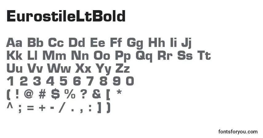 Шрифт EurostileLtBold – алфавит, цифры, специальные символы