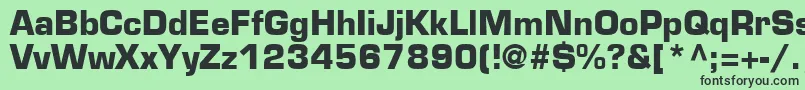 EurostileLtBold Font – Black Fonts on Green Background