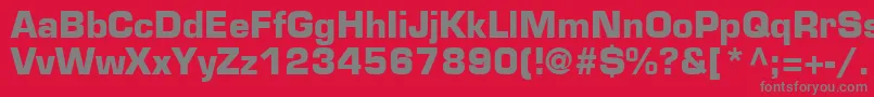 フォントEurostileLtBold – 赤い背景に灰色の文字
