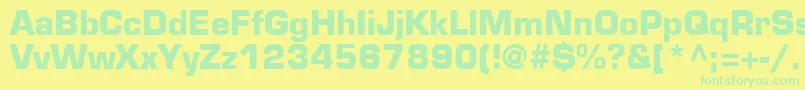EurostileLtBold Font – Green Fonts on Yellow Background